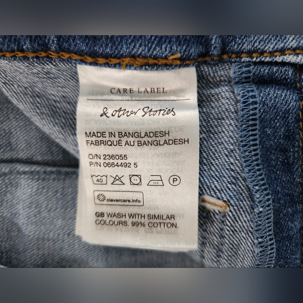 Paris Atelier & Other Stories Faded Flare Patch Pocket High Rise Jeans 28 (D16) - Picture 8 of 11